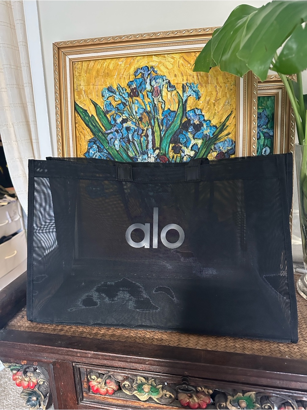 Alo yoga Black transparent Mesh Tote Bag - Picture 6 of 6